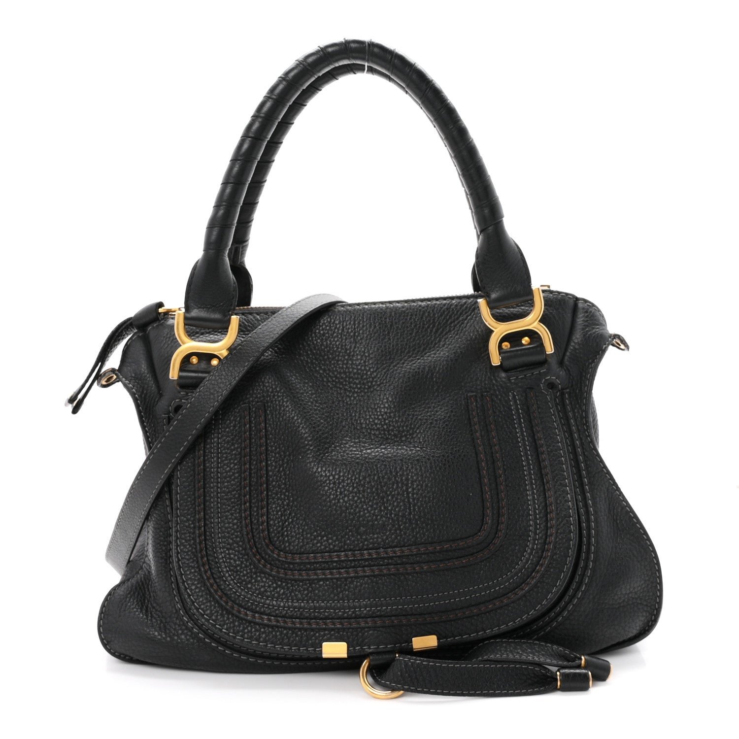 Chloe Calfskin Medium Marcie Satchel Black