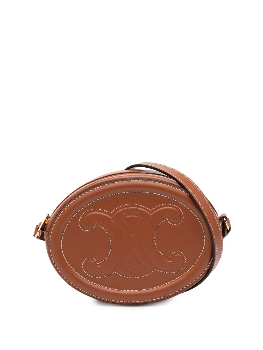 2021 Small Calfskin Cuir Triomphe Oval crossbody bag