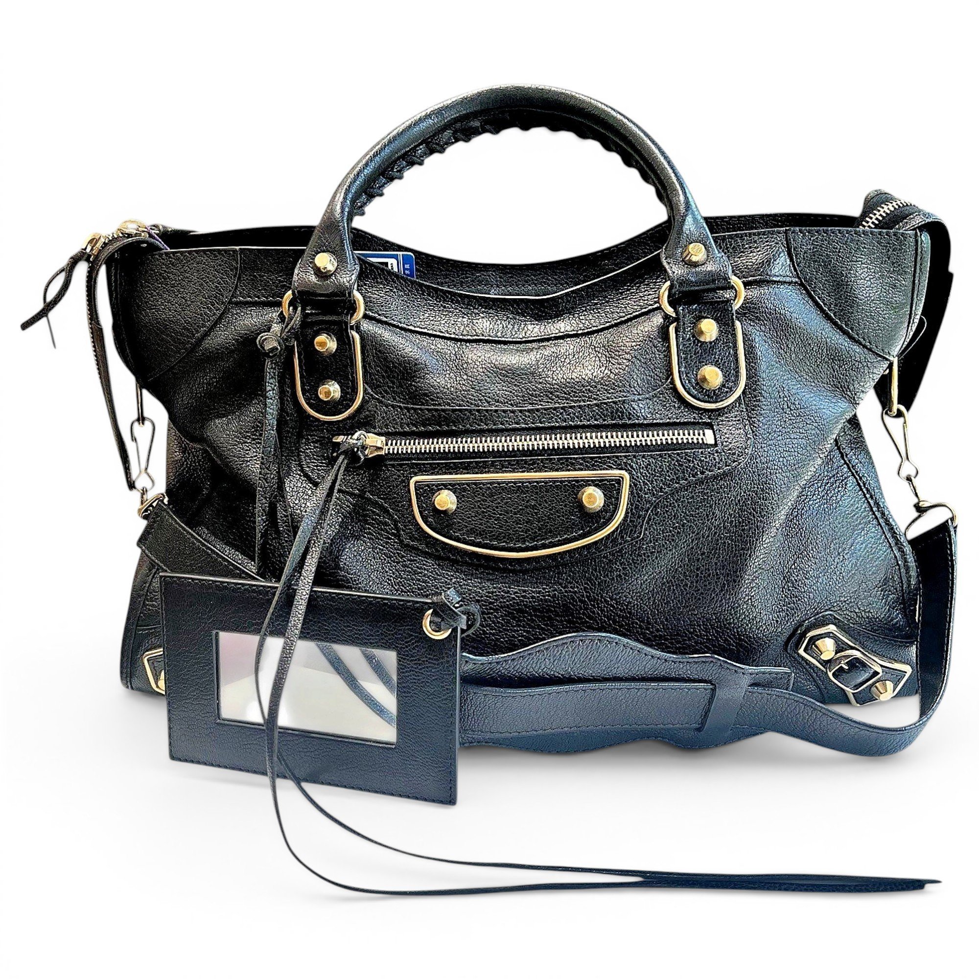 City leather handbag