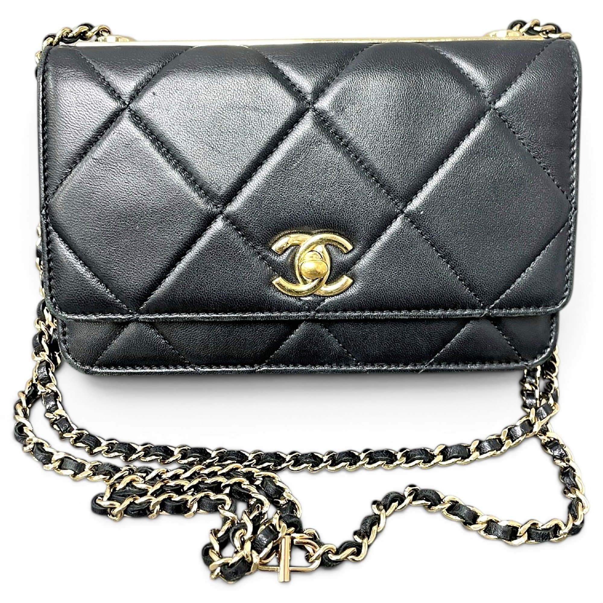 Trendy CC leather handbag