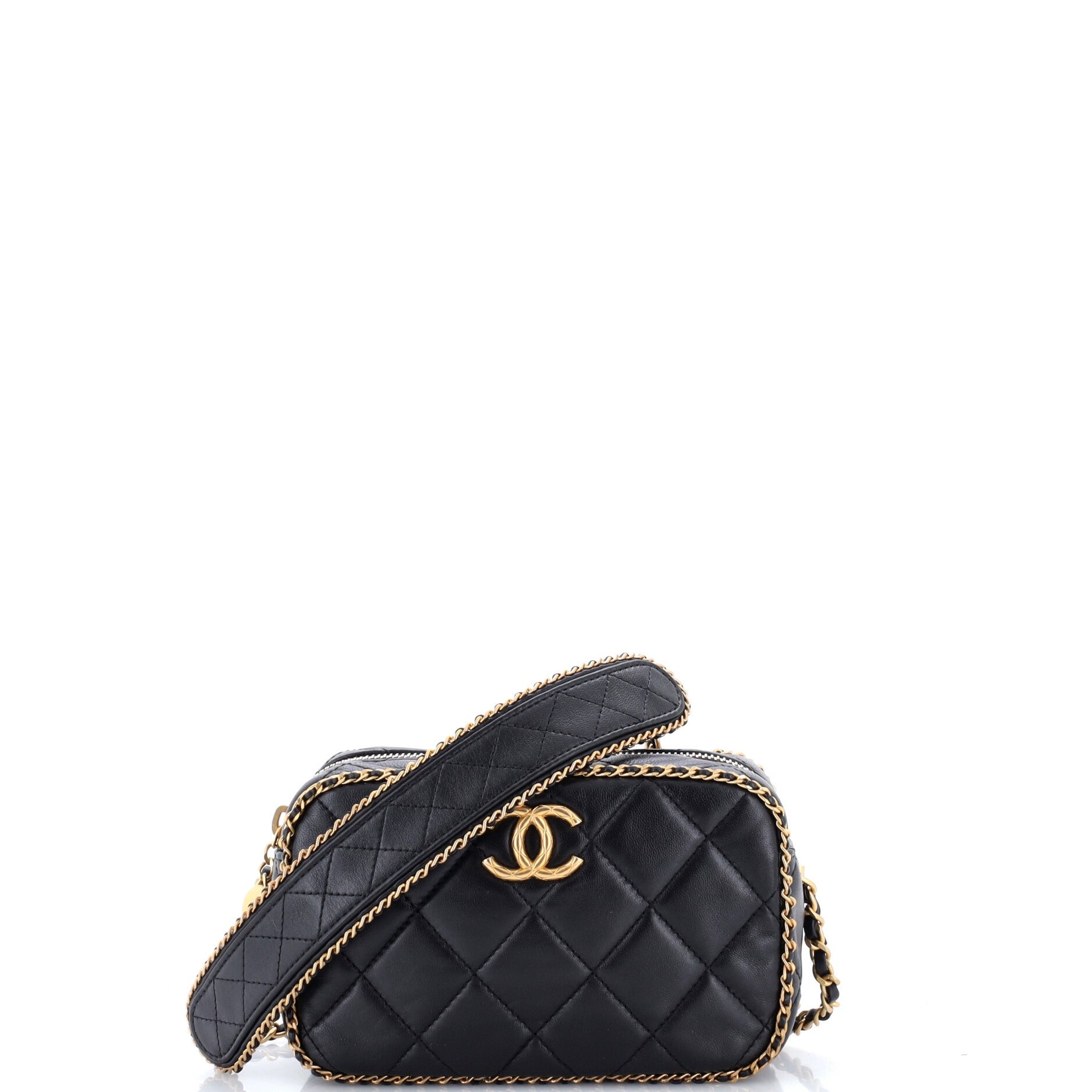 Chain Around CC Camera Case Quilted Lambskin Mini