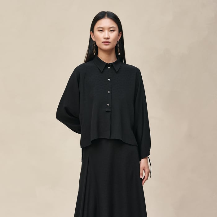 Noir Silk Blouse