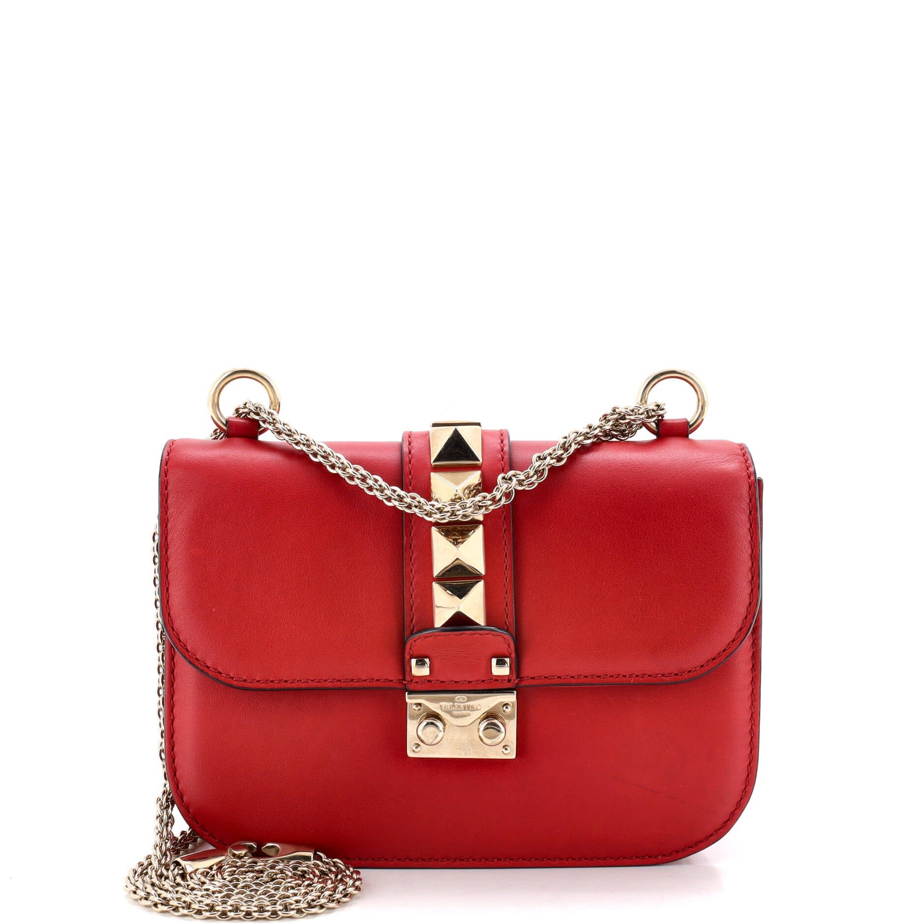 Glam Lock Shoulder Bag Leather Small