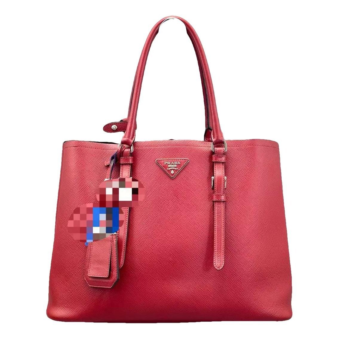 Double leather handbag