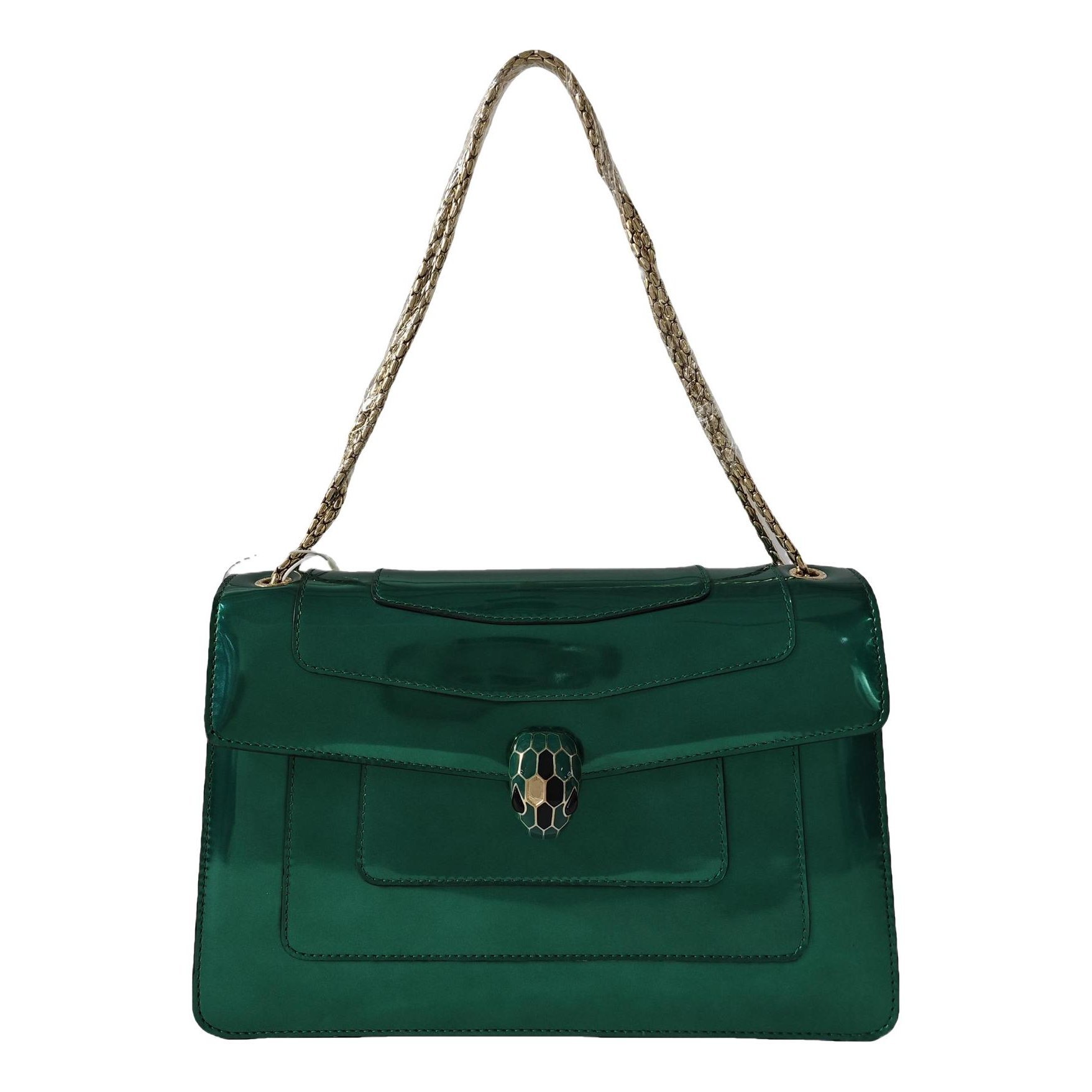 Serpenti patent leather handbag