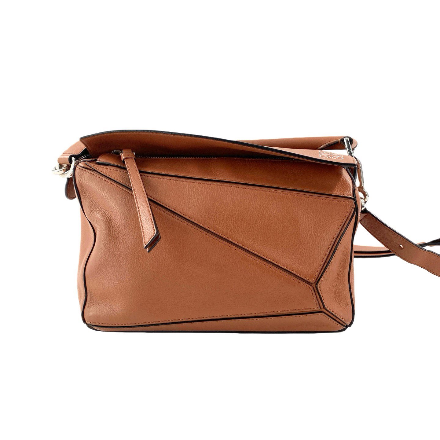Puzzle leather handbag