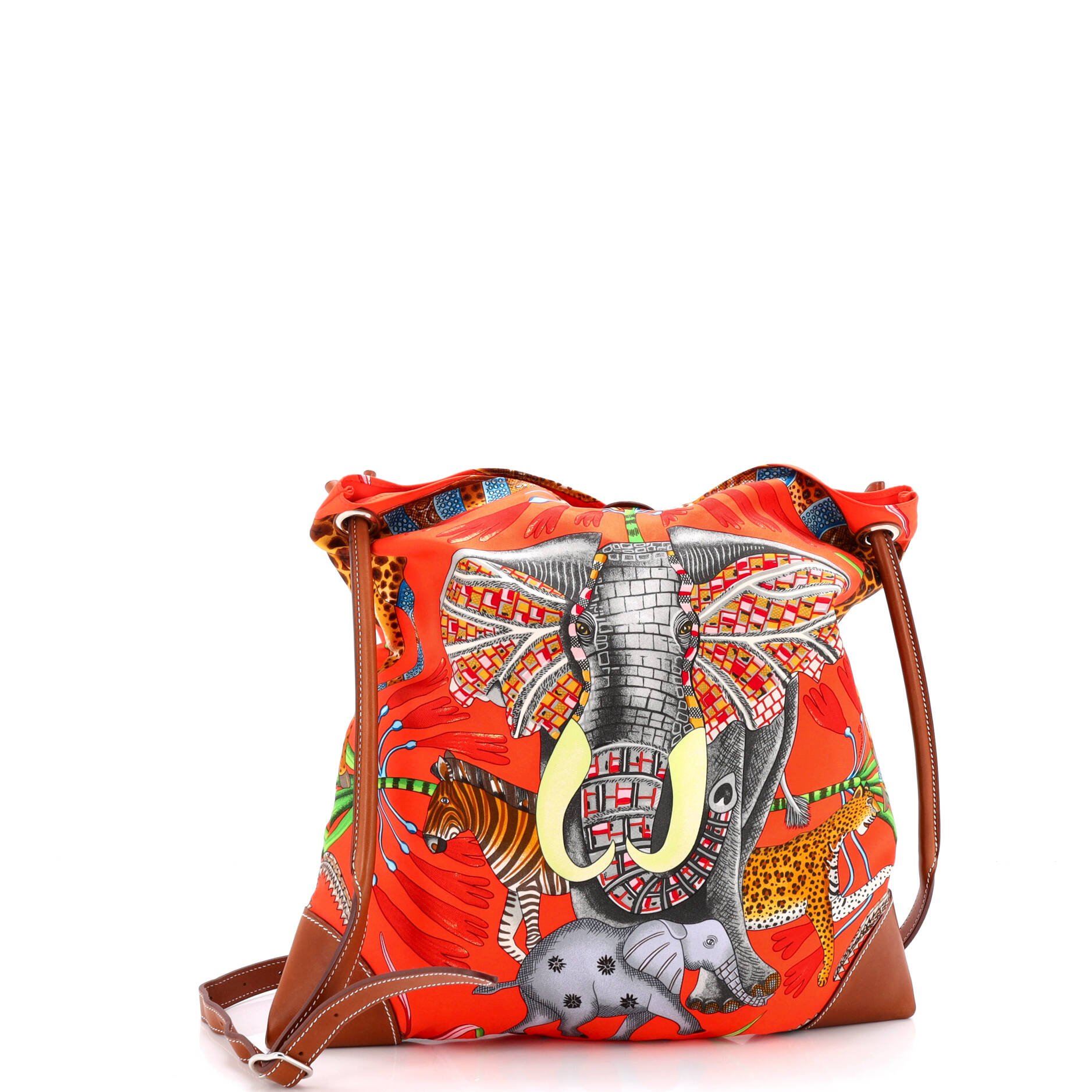 Hermes Silky City Bag Printed Silk and Leather PM