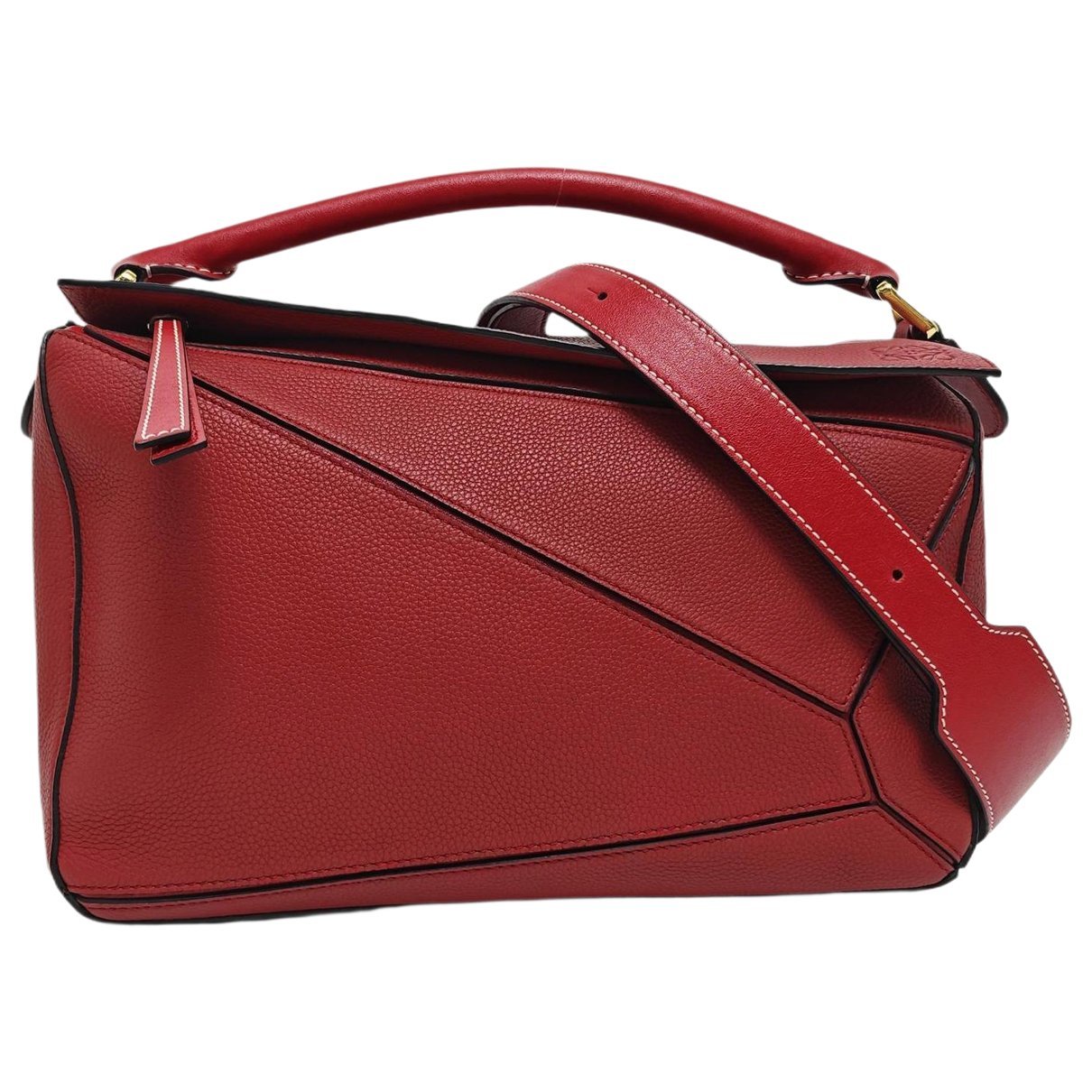 Puzzle leather handbag