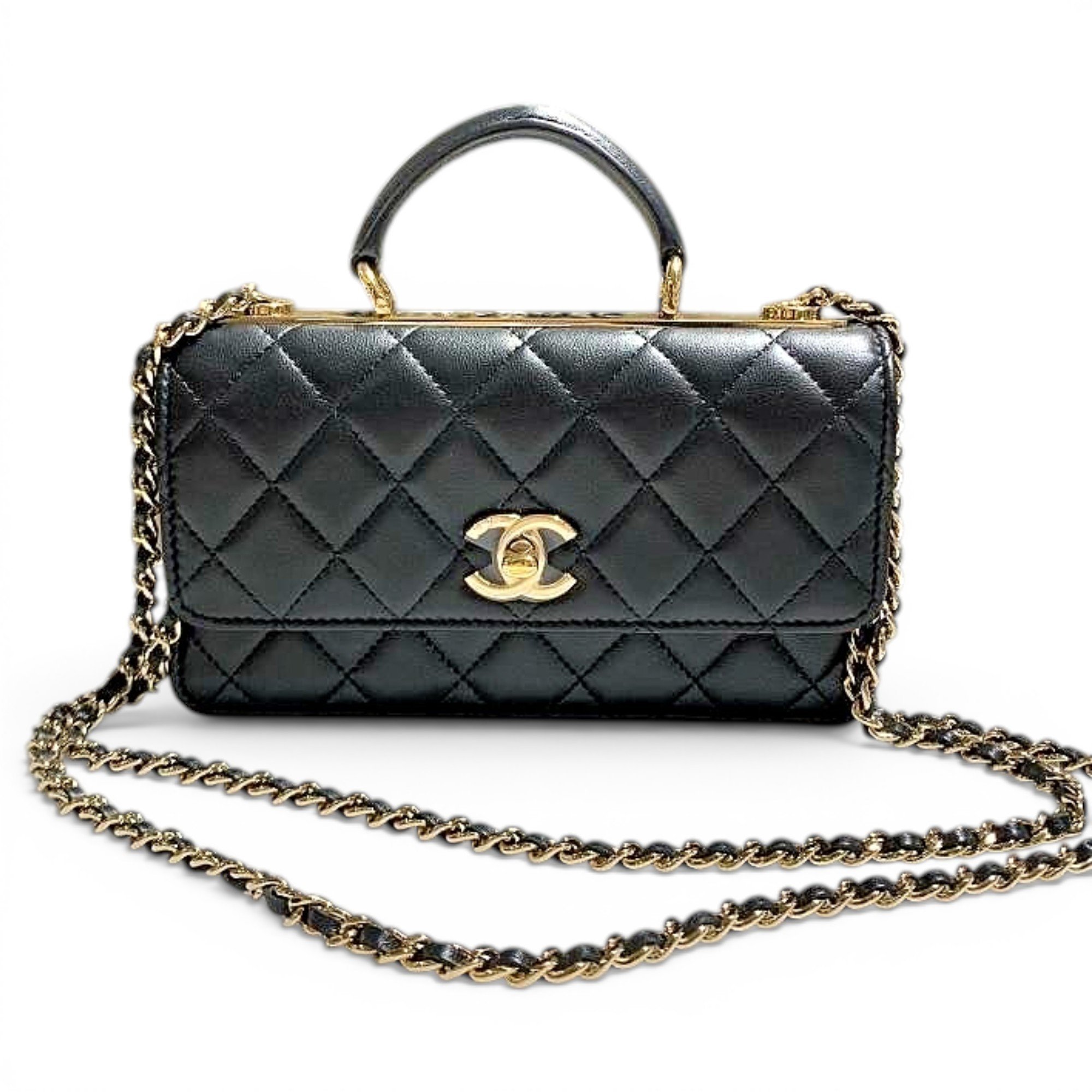 Trendy CC leather handbag