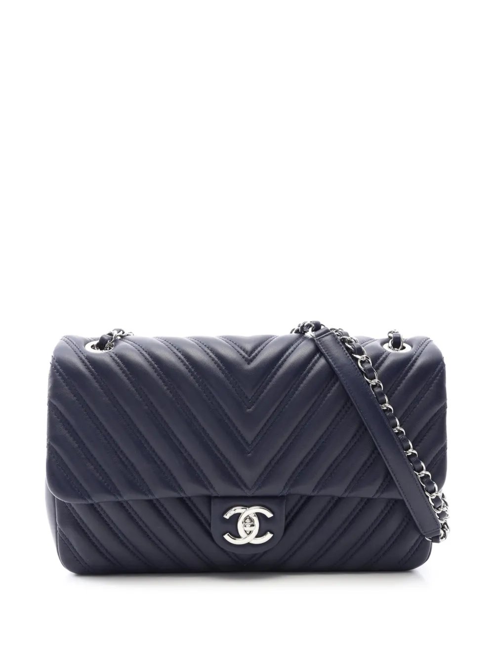 2015-2016 Jumbo CC Chevron Lambskin Single Flap shoulder bag