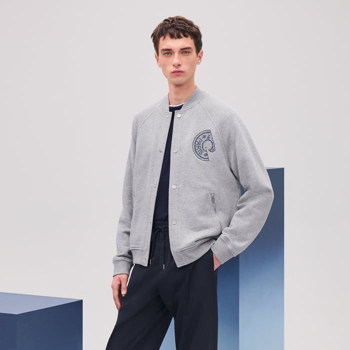 Gris Clair Varsity Jacket With Clou De Selle Detail
