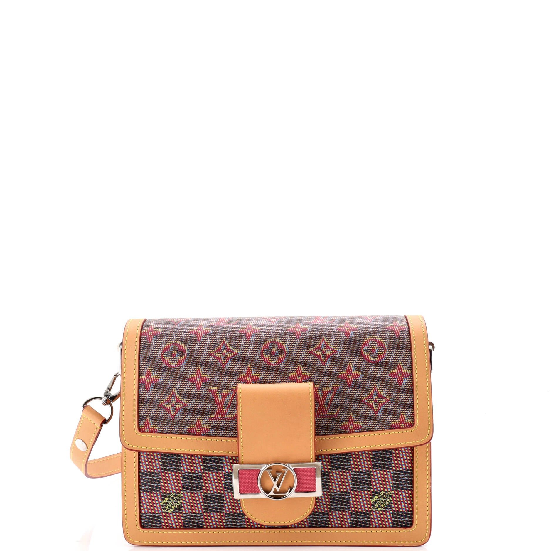 Dauphine Shoulder Bag Damier Monogram LV Pop Canvas MM