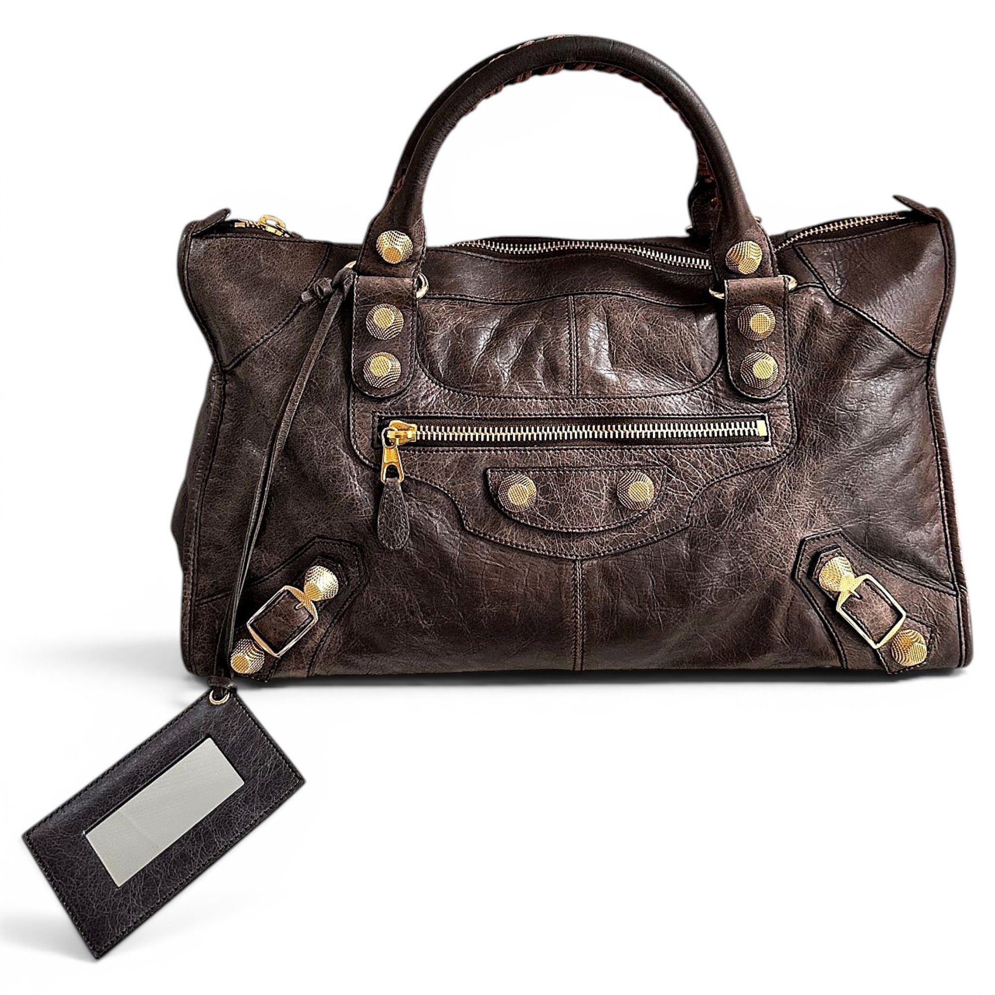 Work leather handbag