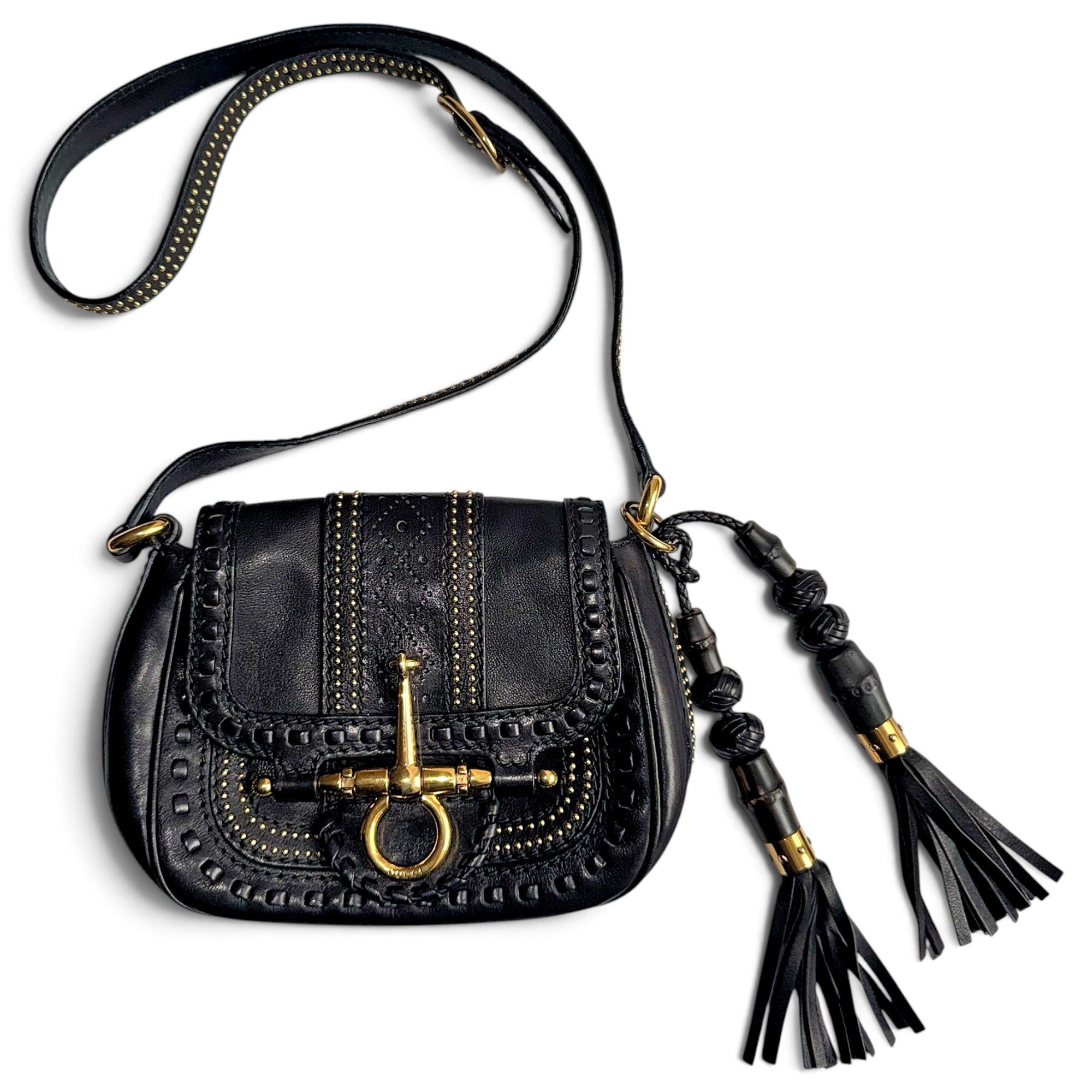 Snaffle Bit leather crossbody bag