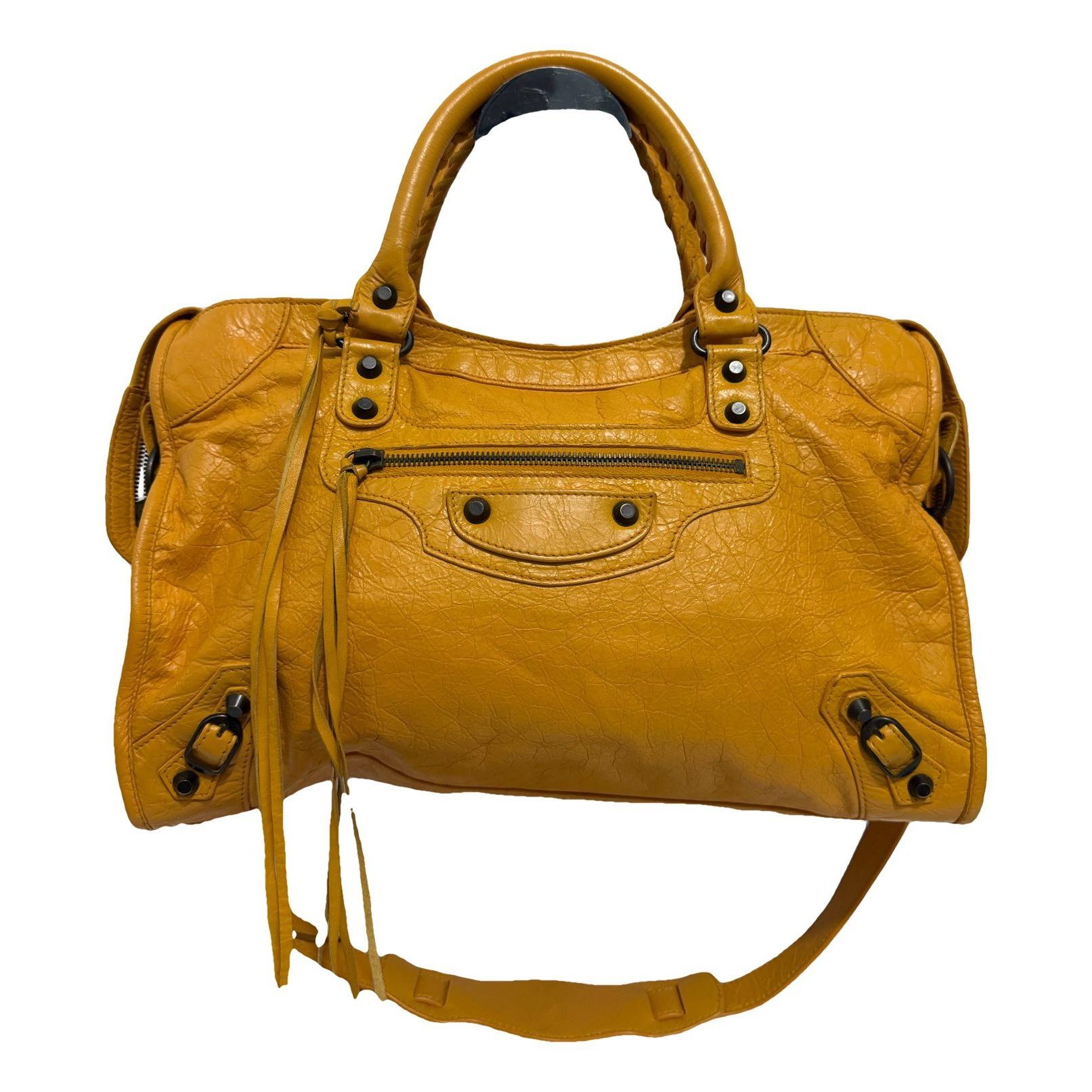 City leather handbag