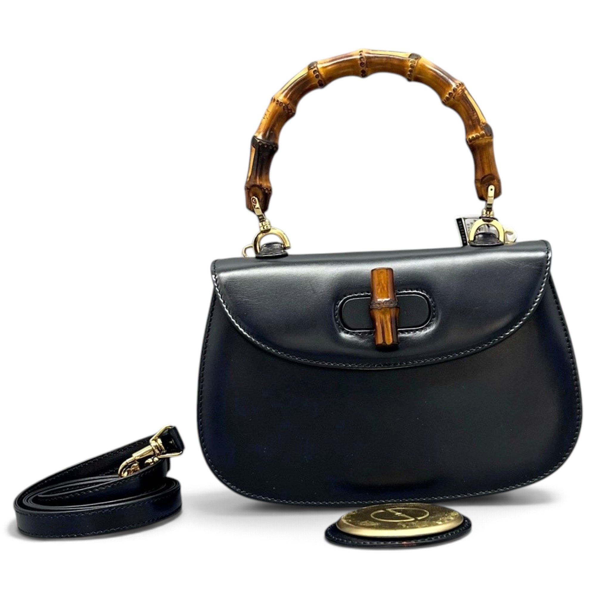 Convertible Bamboo Top Handle leather handbag