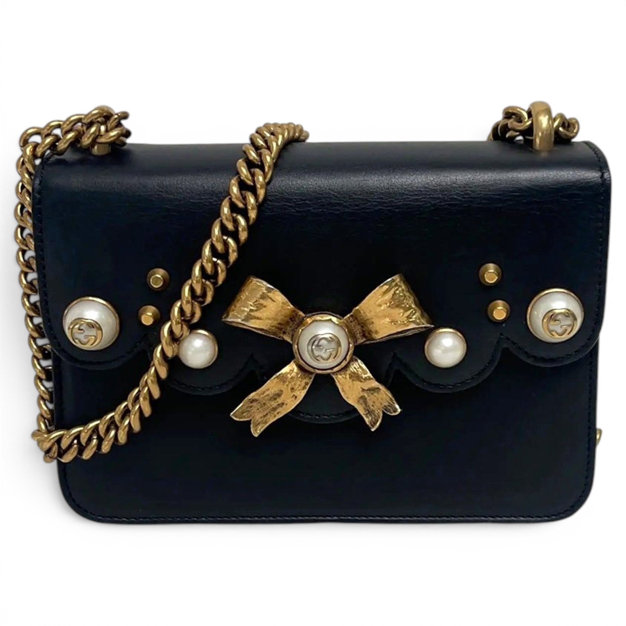 GG Ring leather handbag