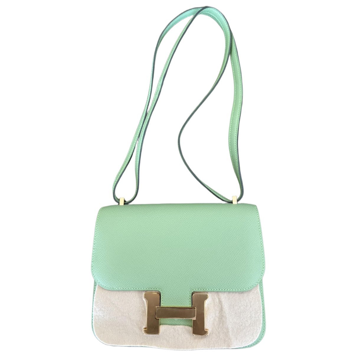 Hermes Constance Handbag Vert Criquet Epsom Leather