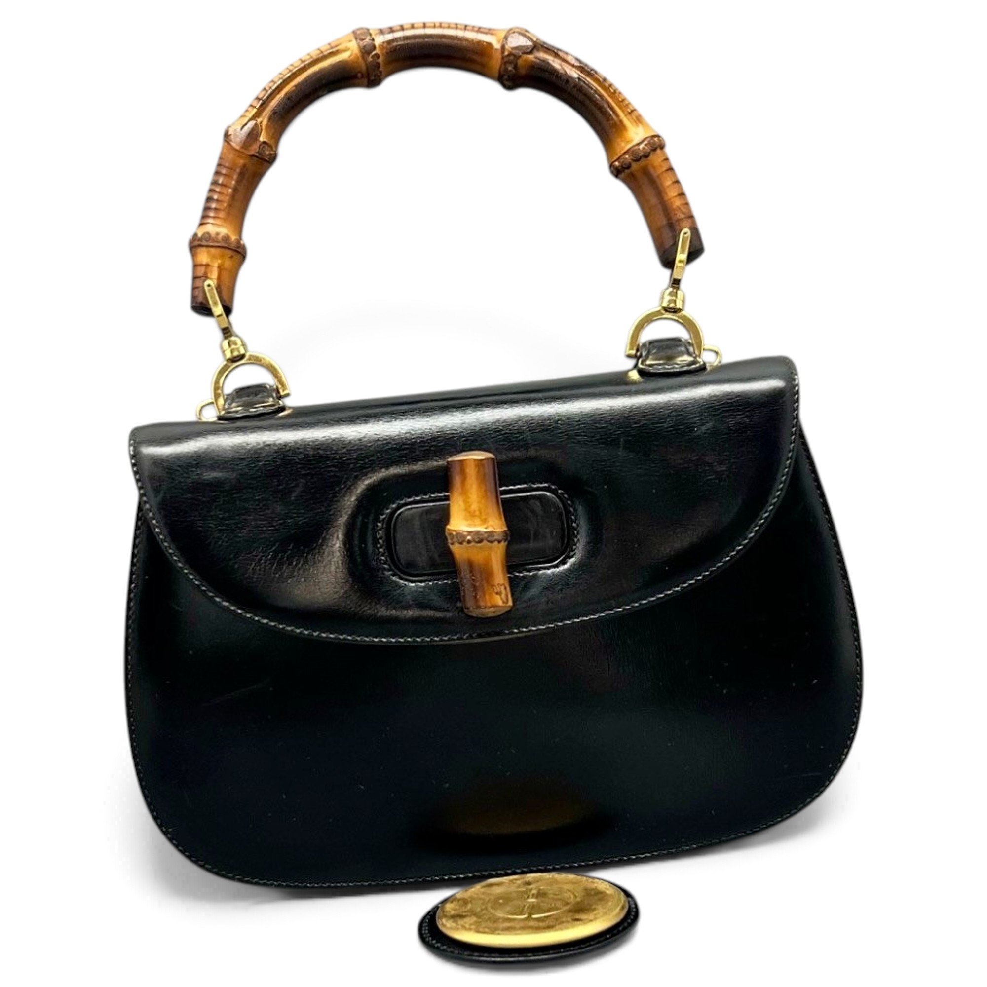 Convertible Bamboo Top Handle leather handbag