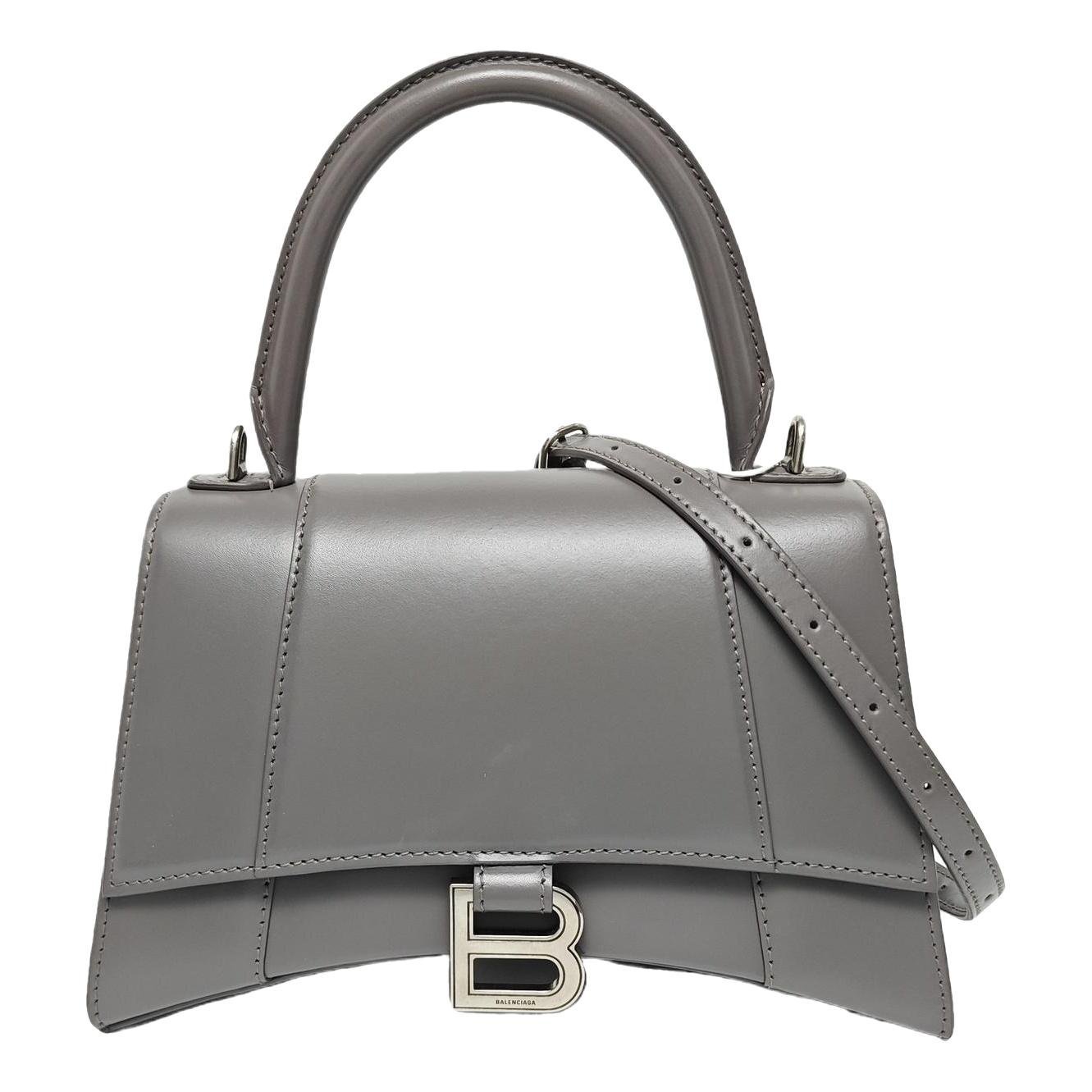 Hourglass leather handbag
