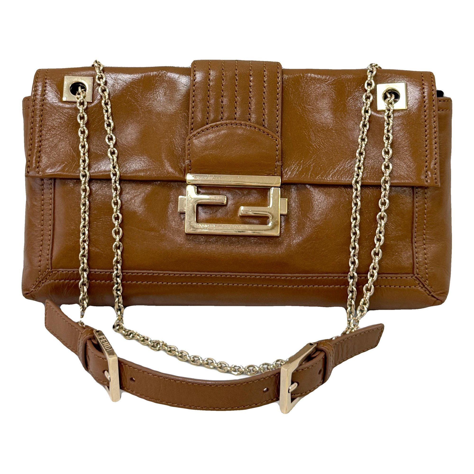 Baguette Chain leather handbag