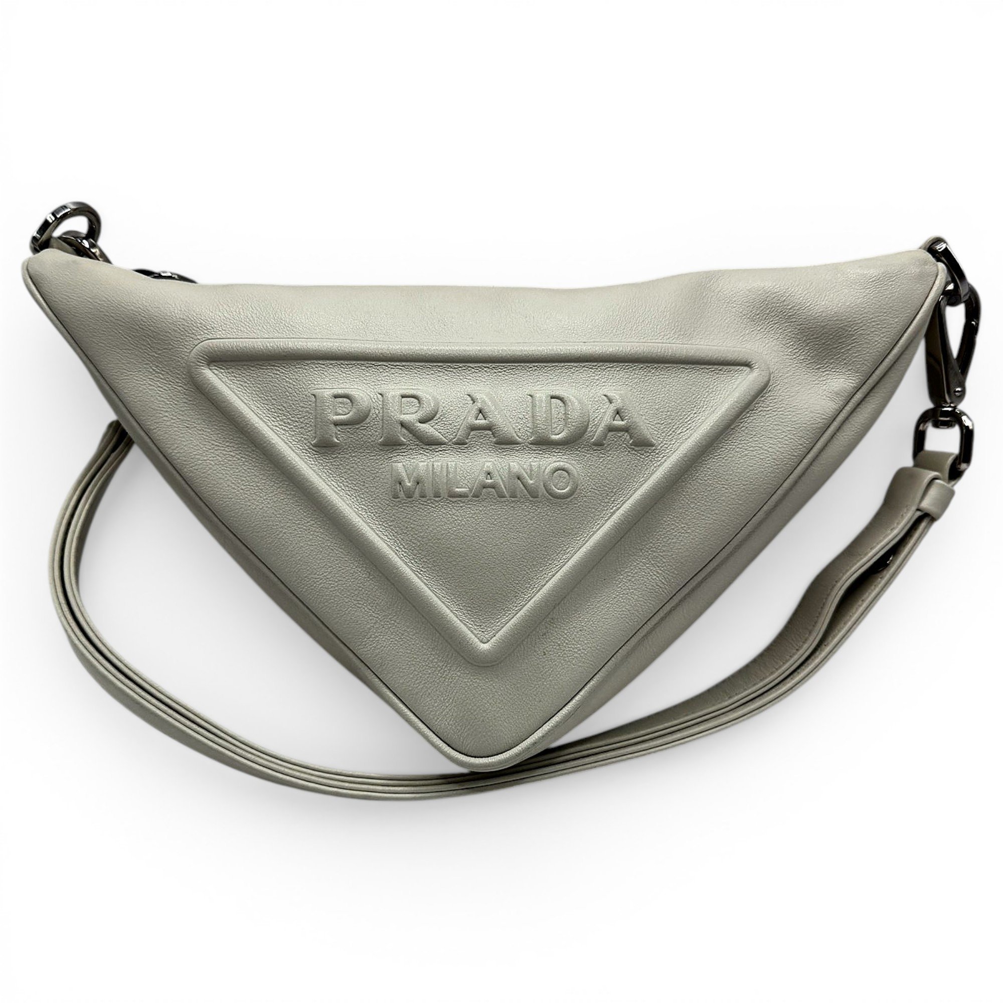 Triangle leather handbag