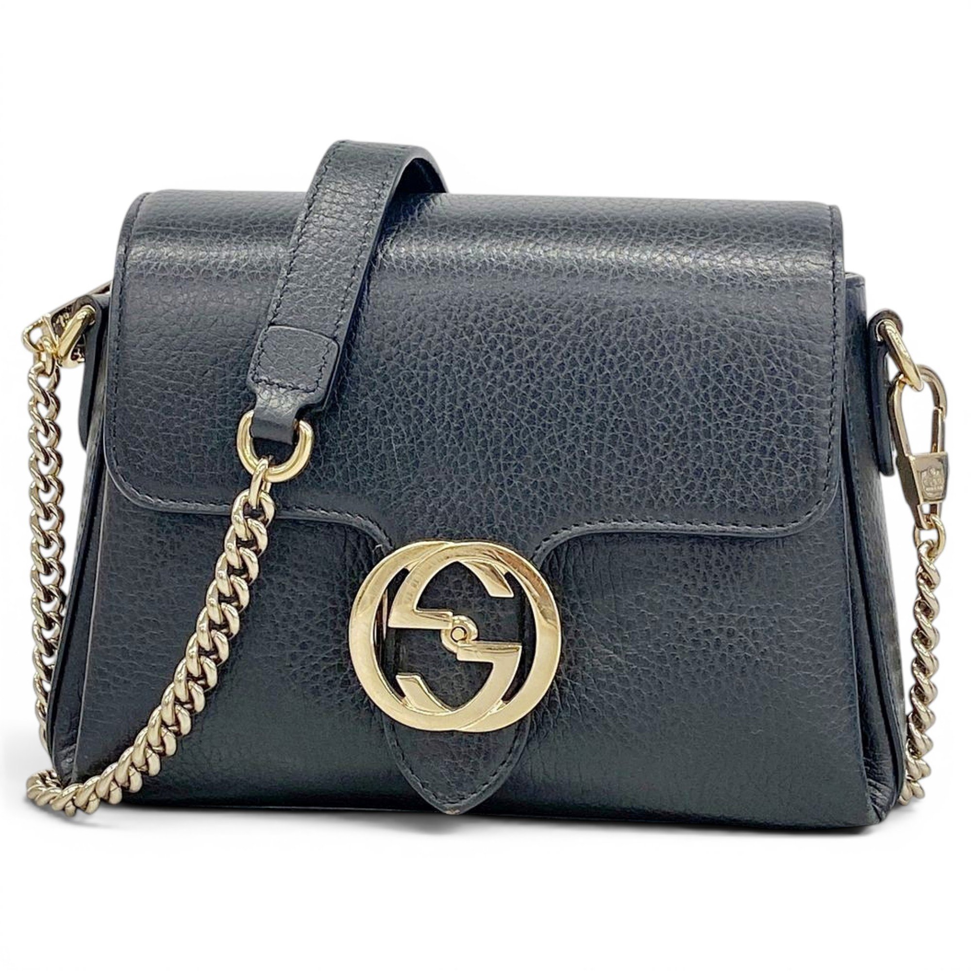 Interlocking leather handbag