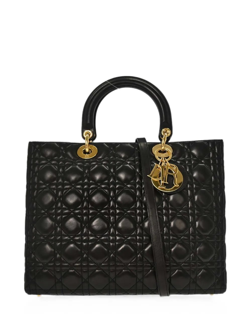 2004 Lady Dior Cannage lambskin tote bag 