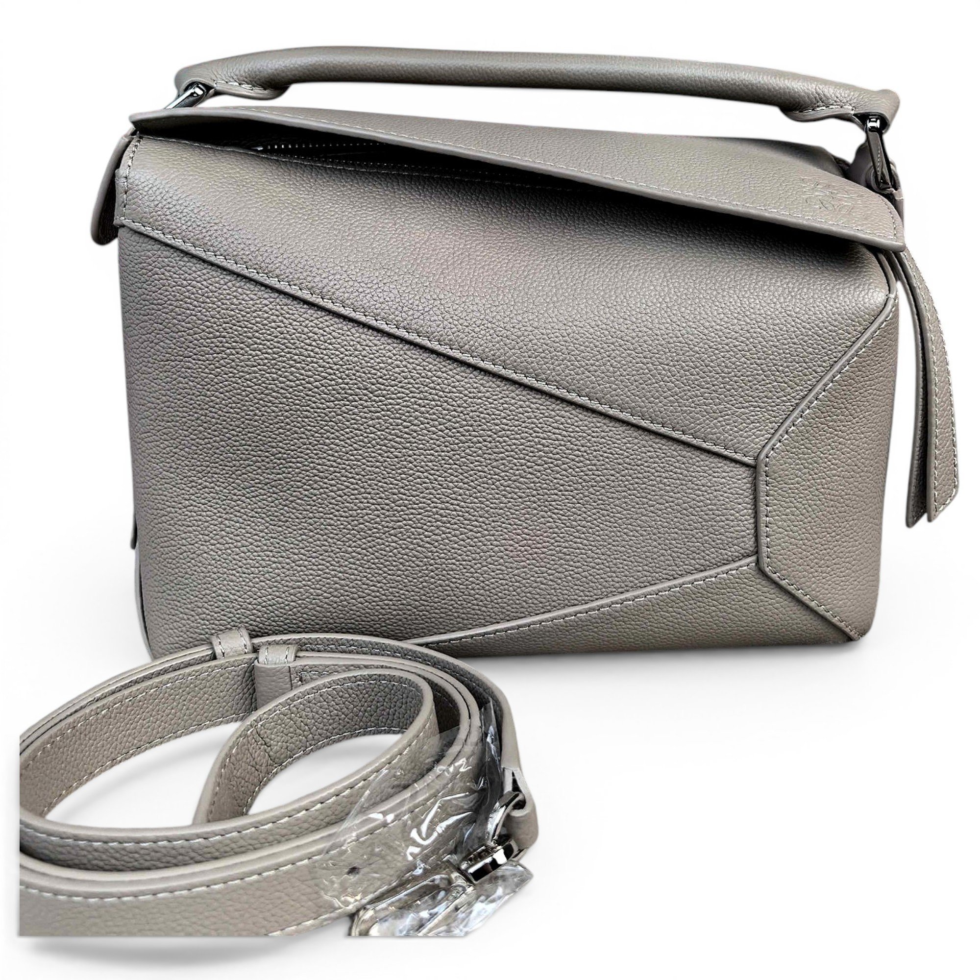 Puzzle leather handbag