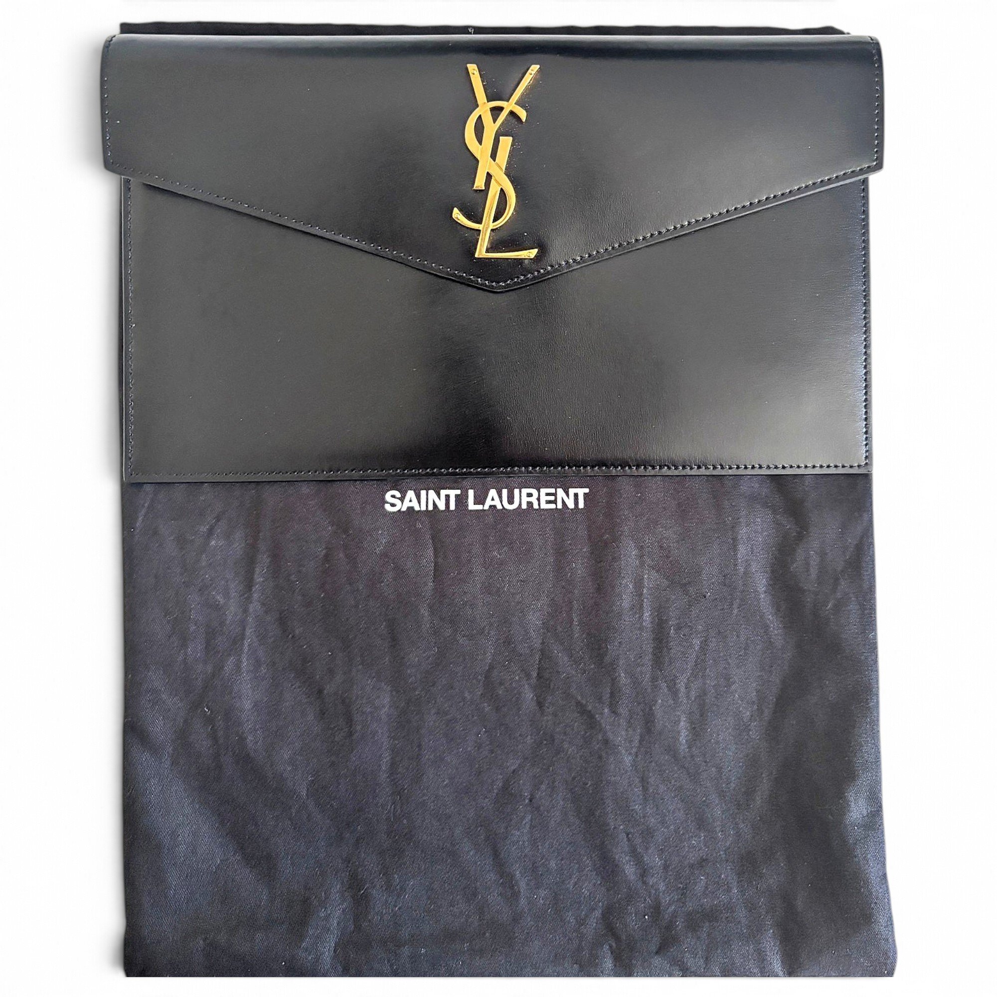 Leather clutch bag