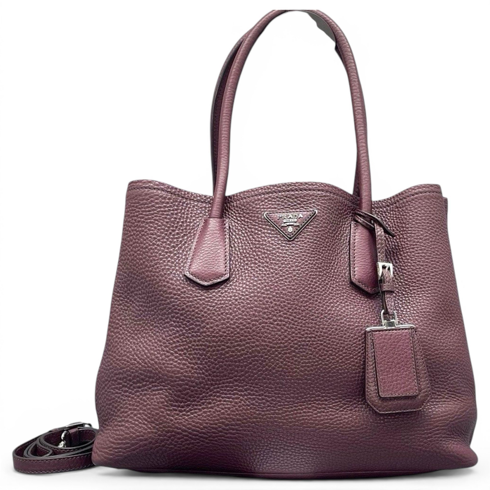 Double leather handbag