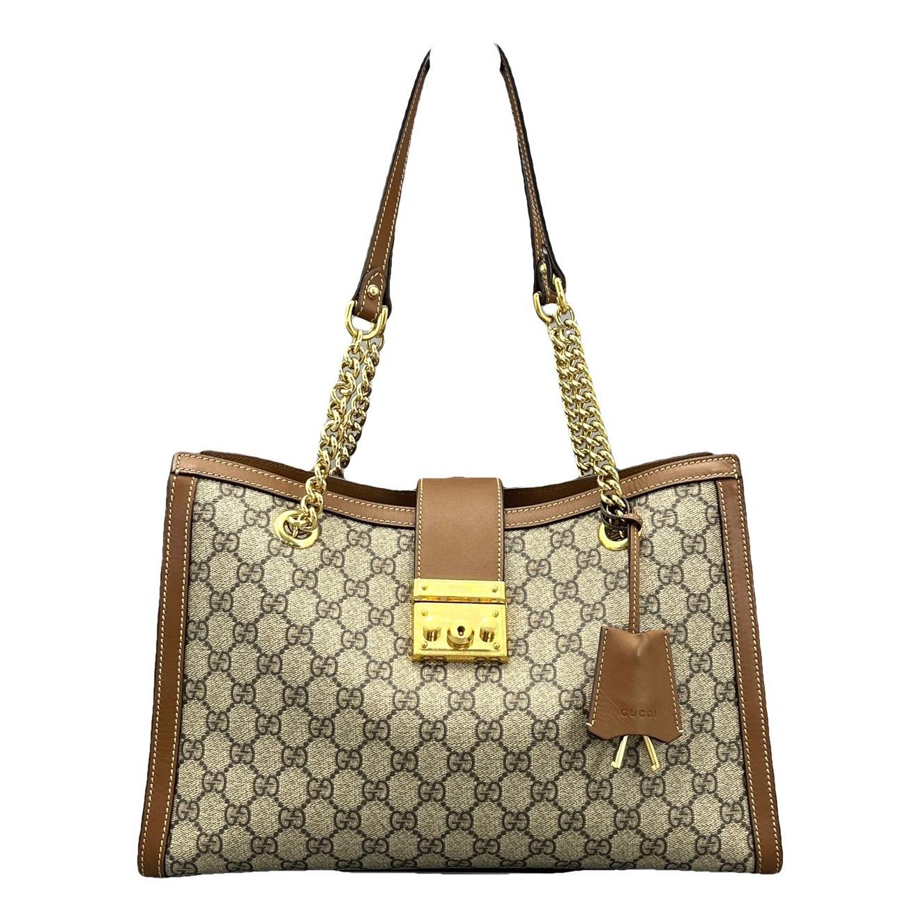 Padlock leather handbag
