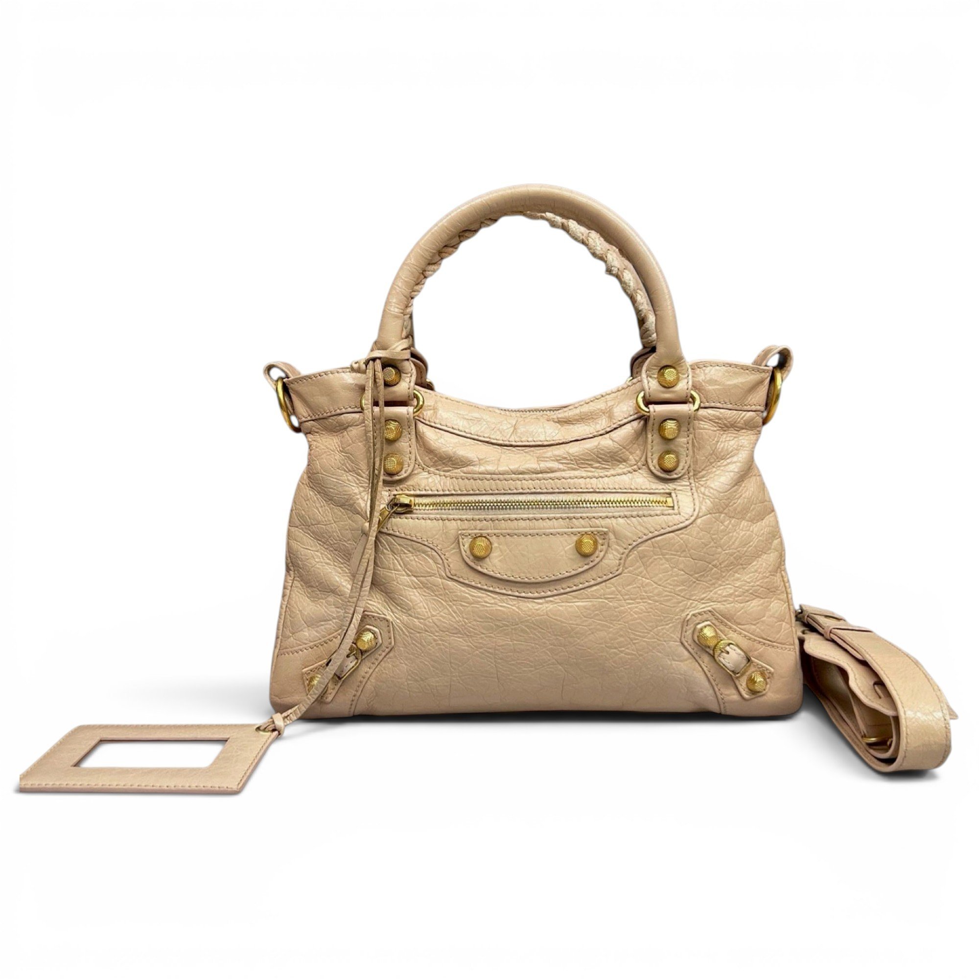 City leather satchel