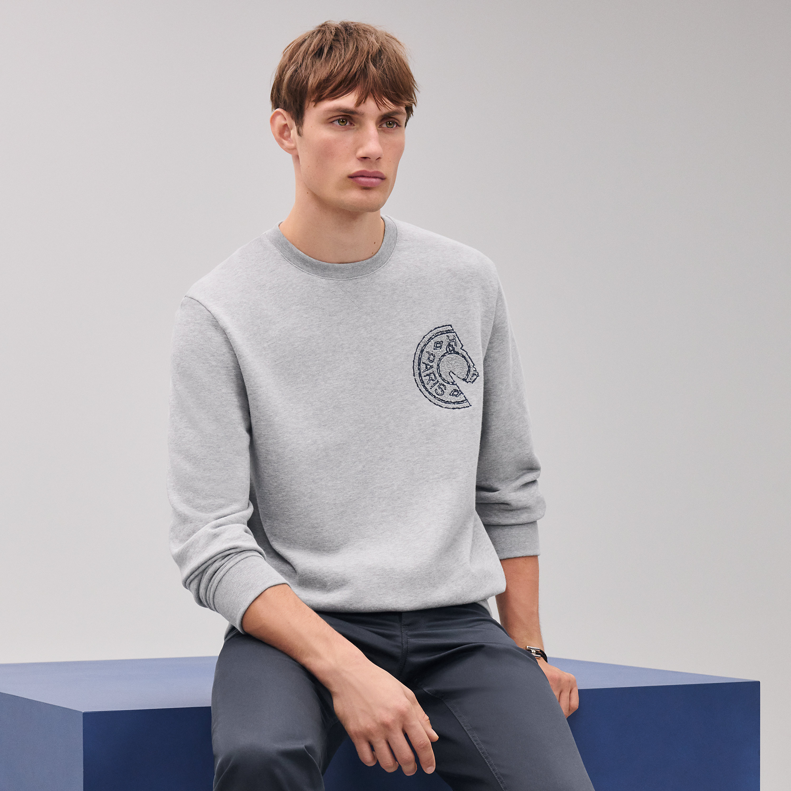 Crewneck sweater with Clou de Selle detail