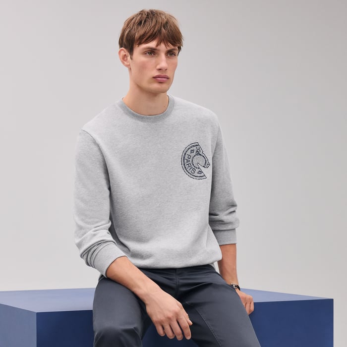 Gris Clair Crewneck Sweater With Clou De Selle Detail