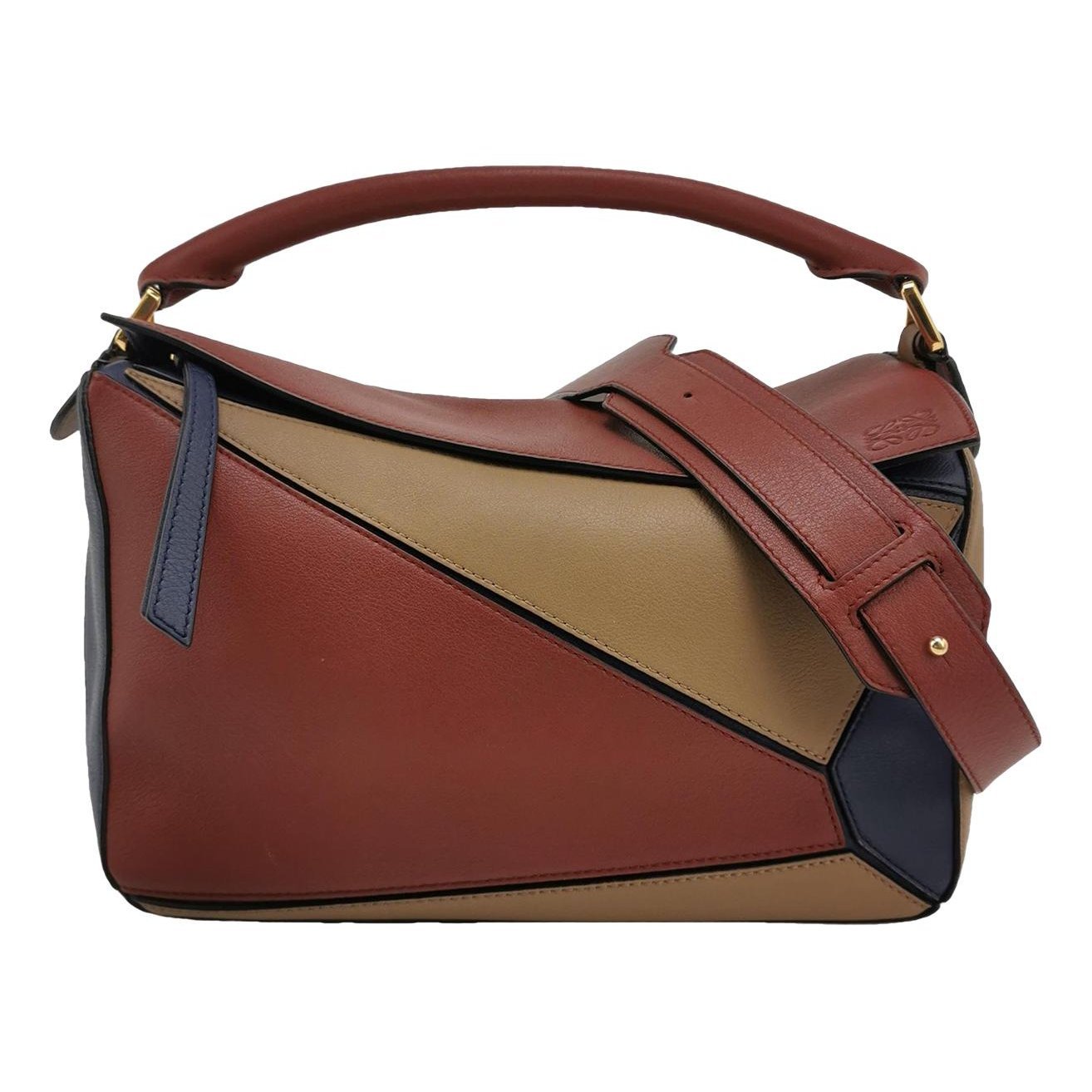 Puzzle leather handbag