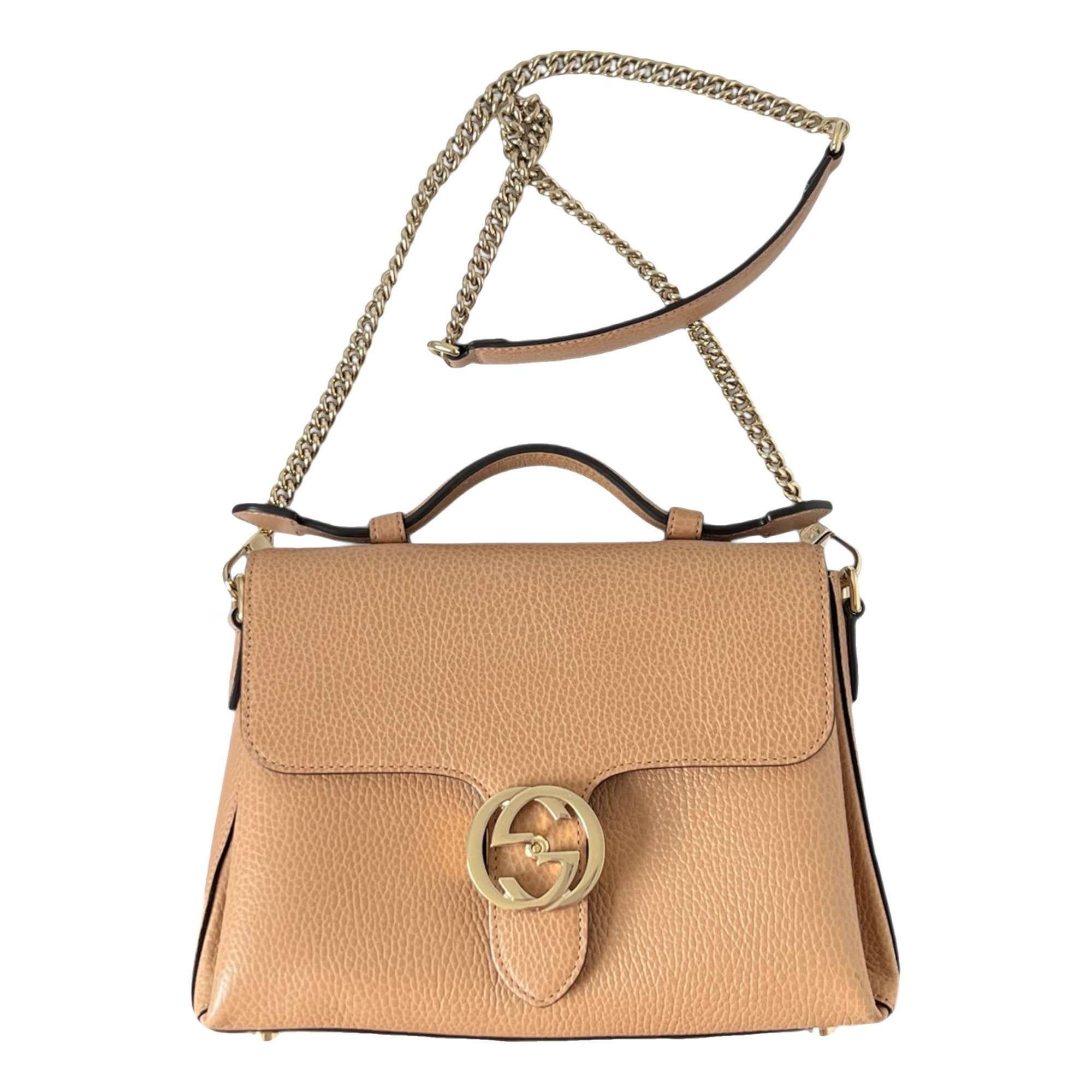 Interlocking leather handbag