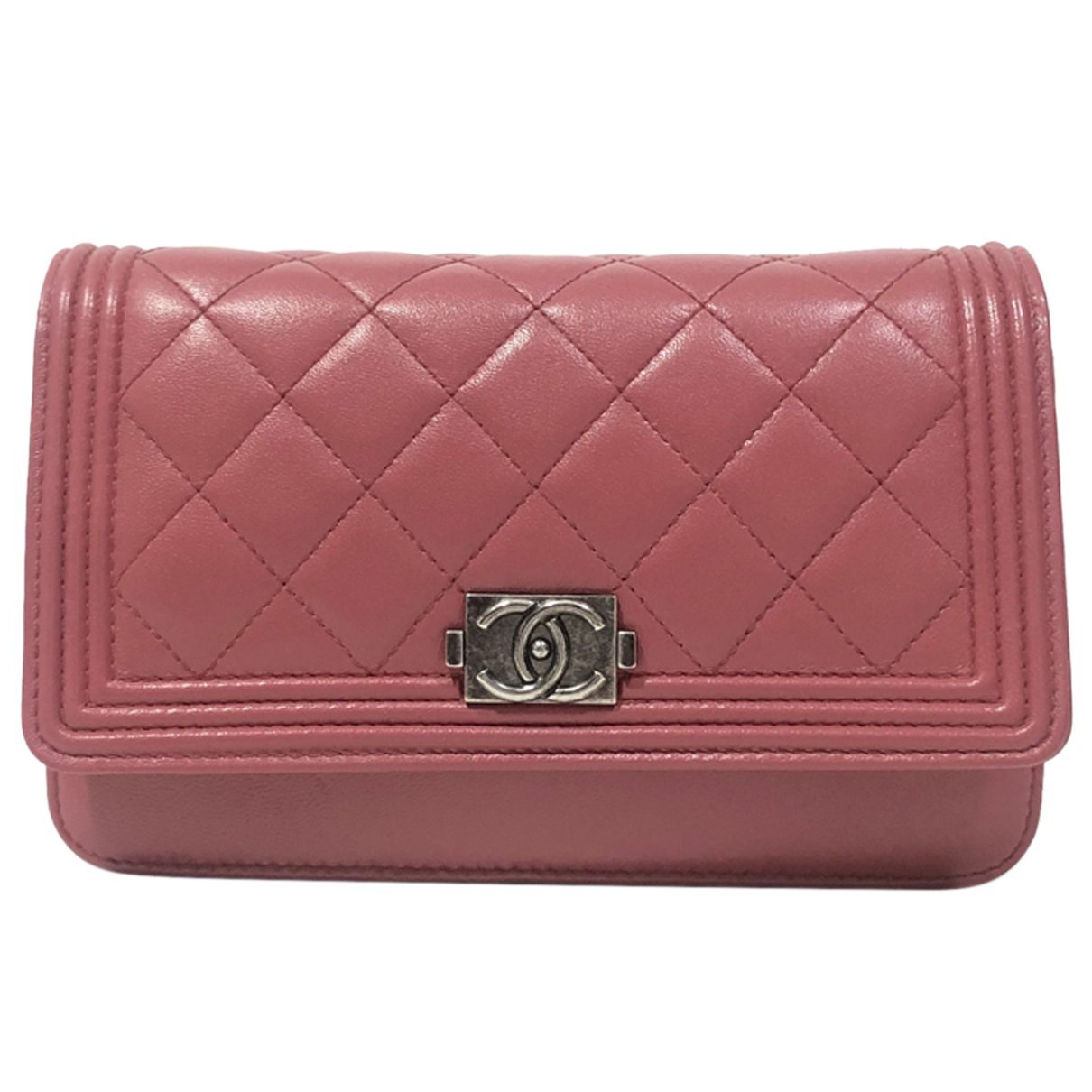 Wallet On Chain Boy Half Flap leather handbag