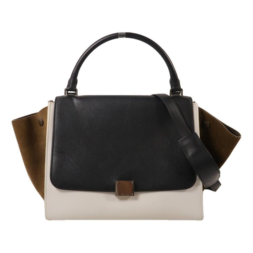 Trapèze leather handbag