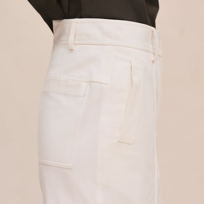 Blanc Naturel Double Cotton Twill Shorts