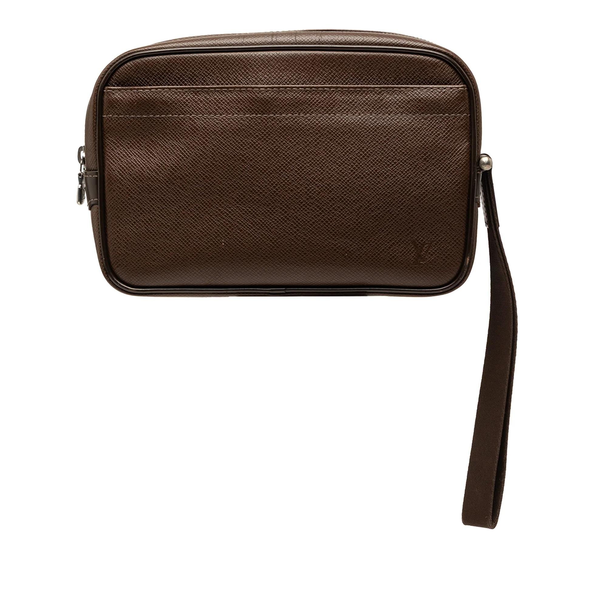 Leather clutch bag