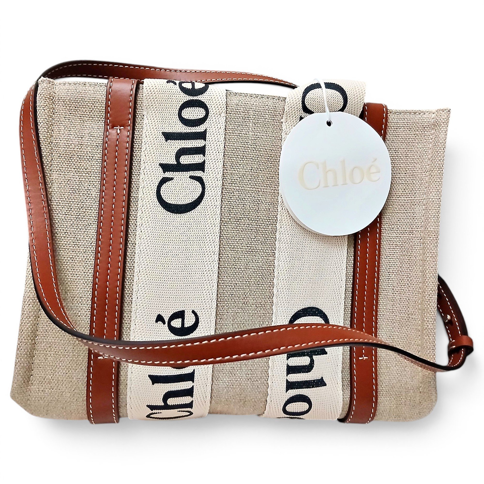 Woody linen tote