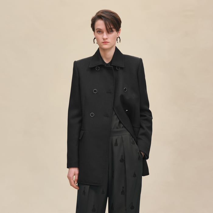 Noir Wool Pea Coat