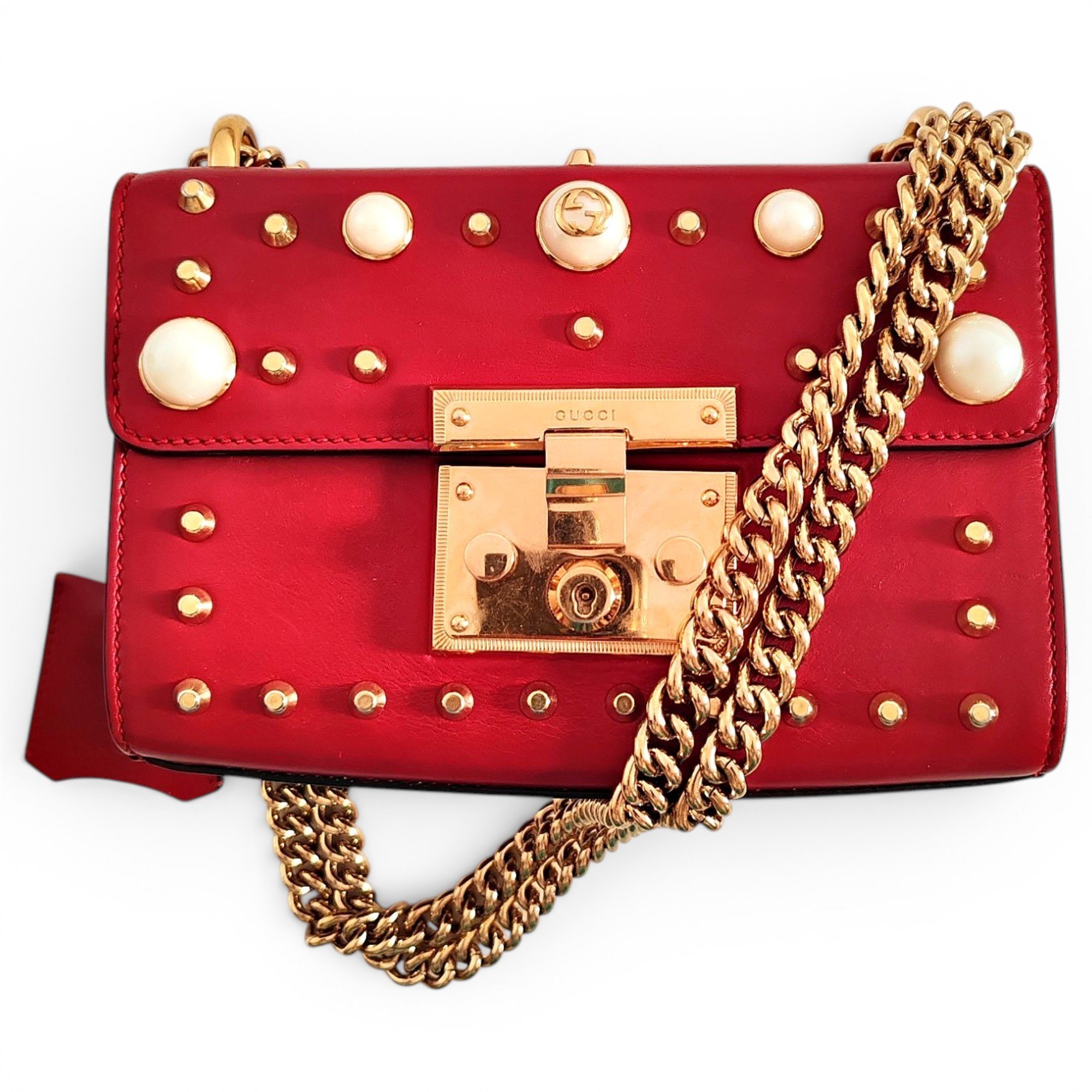 Padlock leather handbag