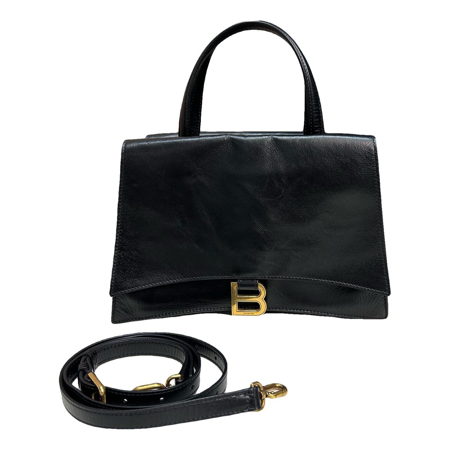 Hourglass leather handbag