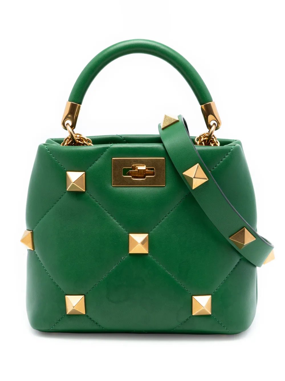 Valentino Garavani 2018-2026 Small Nappa Roman Stud The Handle Bag satchel