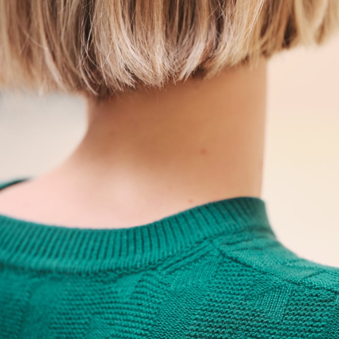 Vert Acanthe "H" Short-sleeve Sweater