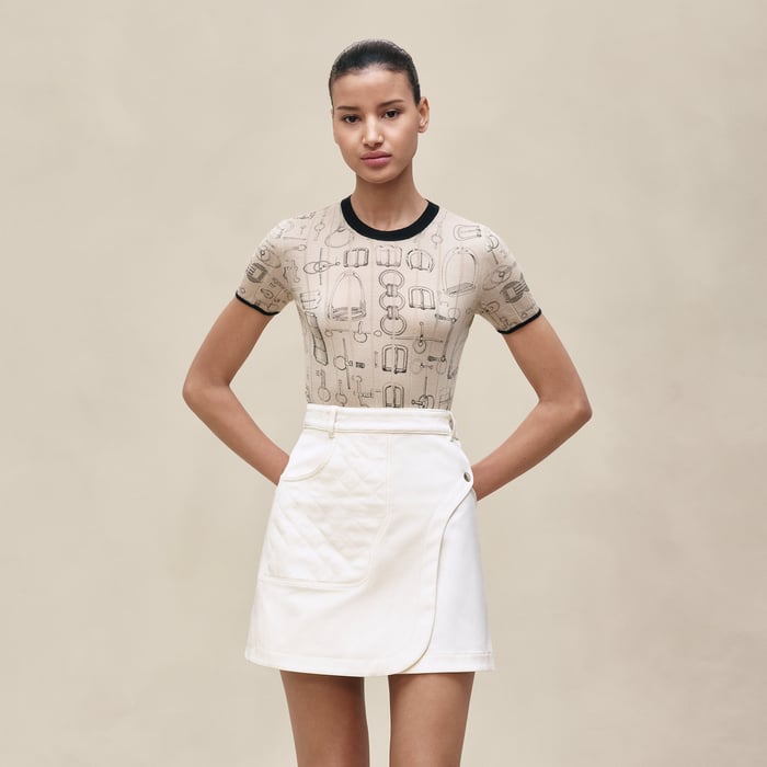 Blanc Naturel Wrap Miniskirt