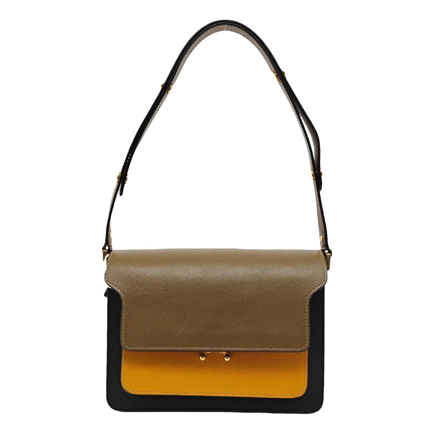 Trunk leather crossbody bag