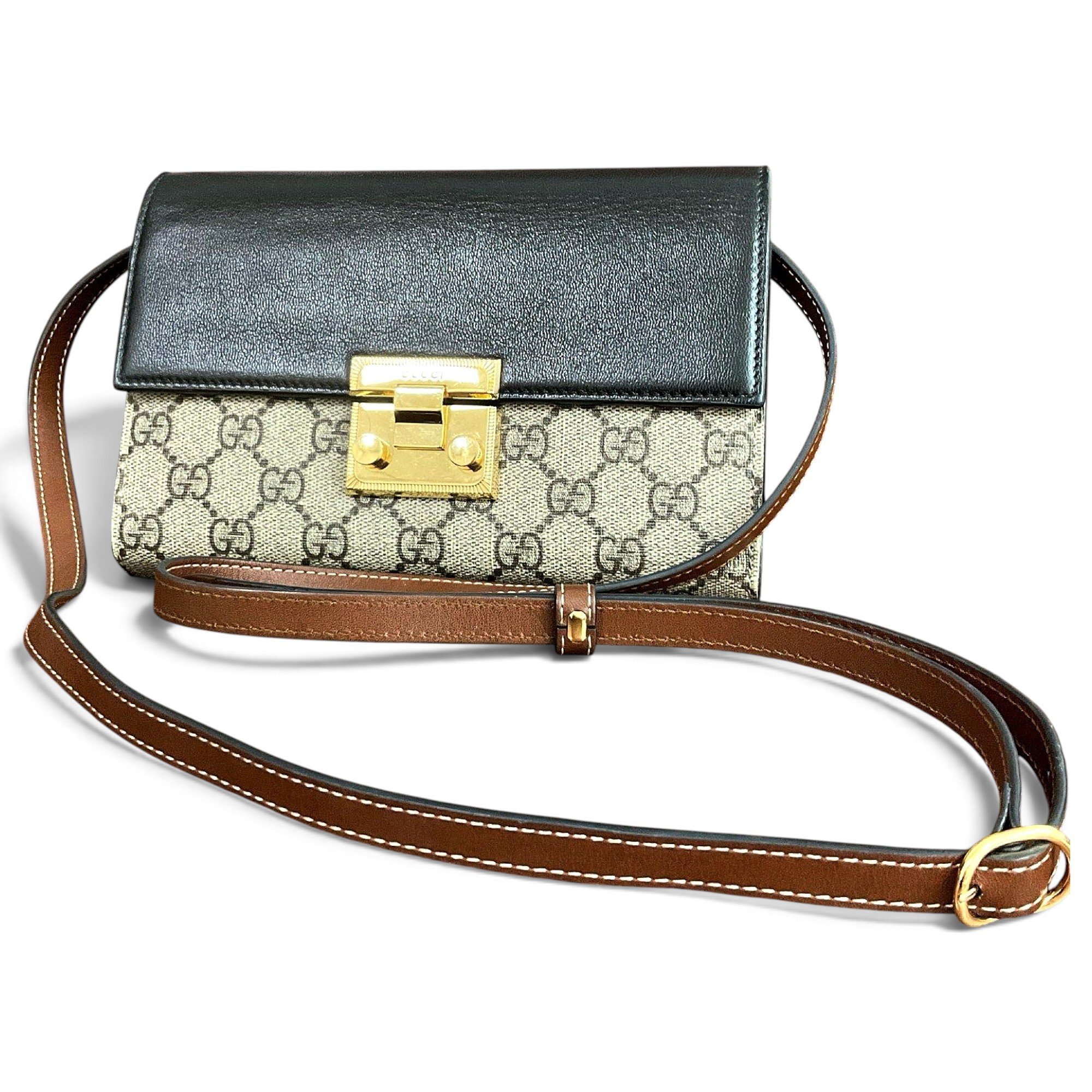 Padlock leather handbag